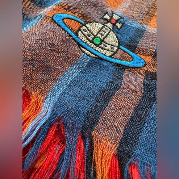 Vivienne Westwood scarf muffler shawl large ORB logo Japan Exclusive - Picture 8 of 16